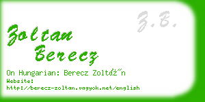 zoltan berecz business card